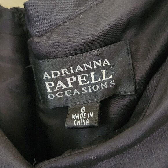 Adrianna Papell Occasions NWT Black Ruched Gown Maxi Dress Size 6 - Picture 4 of 7